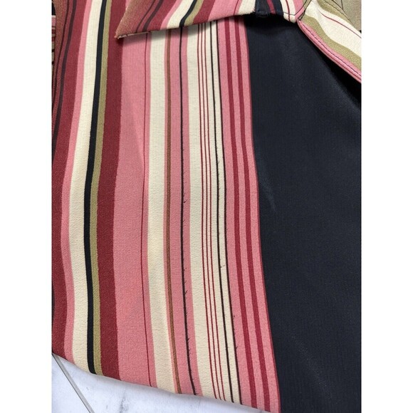 EK Designs Top Women's L Striped Long Sleeve Button Down 70s’ Style Retro*Flaw - Picture 8 of 11